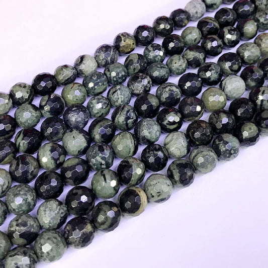 CJP28 Kambaba Jasper Beads Faceted Round 8mm 15" Strand