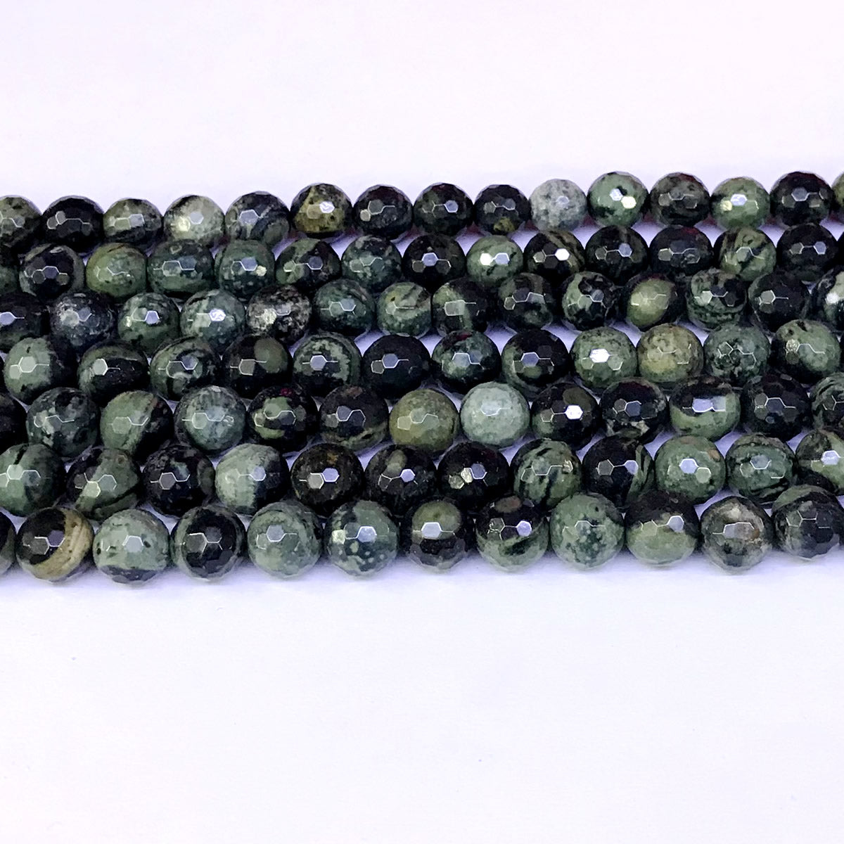 CJP28 Kambaba Jasper Beads Faceted Round 8mm 15" Strand