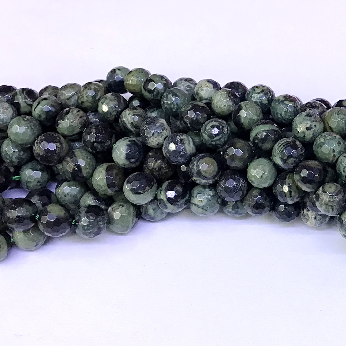 CJP28 Kambaba Jasper Beads Faceted Round 8mm 15" Strand