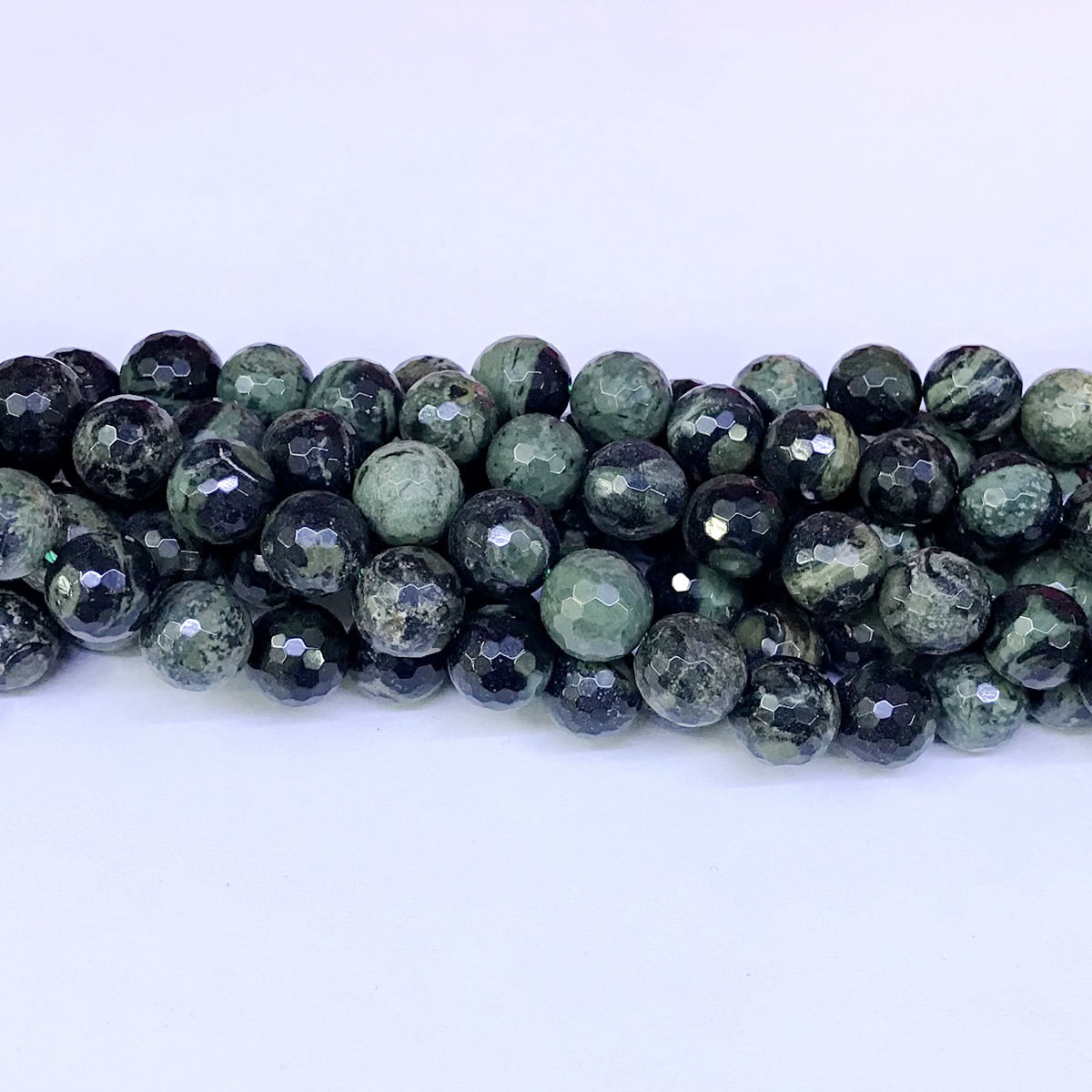 CJP29 Kambaba Jasper Beads Faceted Round 10mm 15" Strand