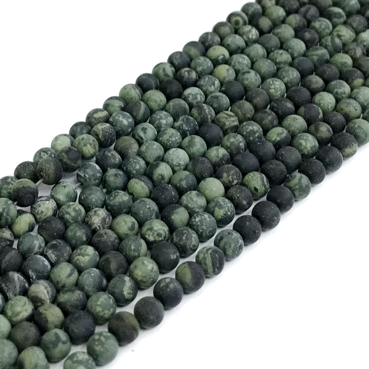 CJP296 Kambaba Jasper Beads Matte Round 4mm 15" Strand