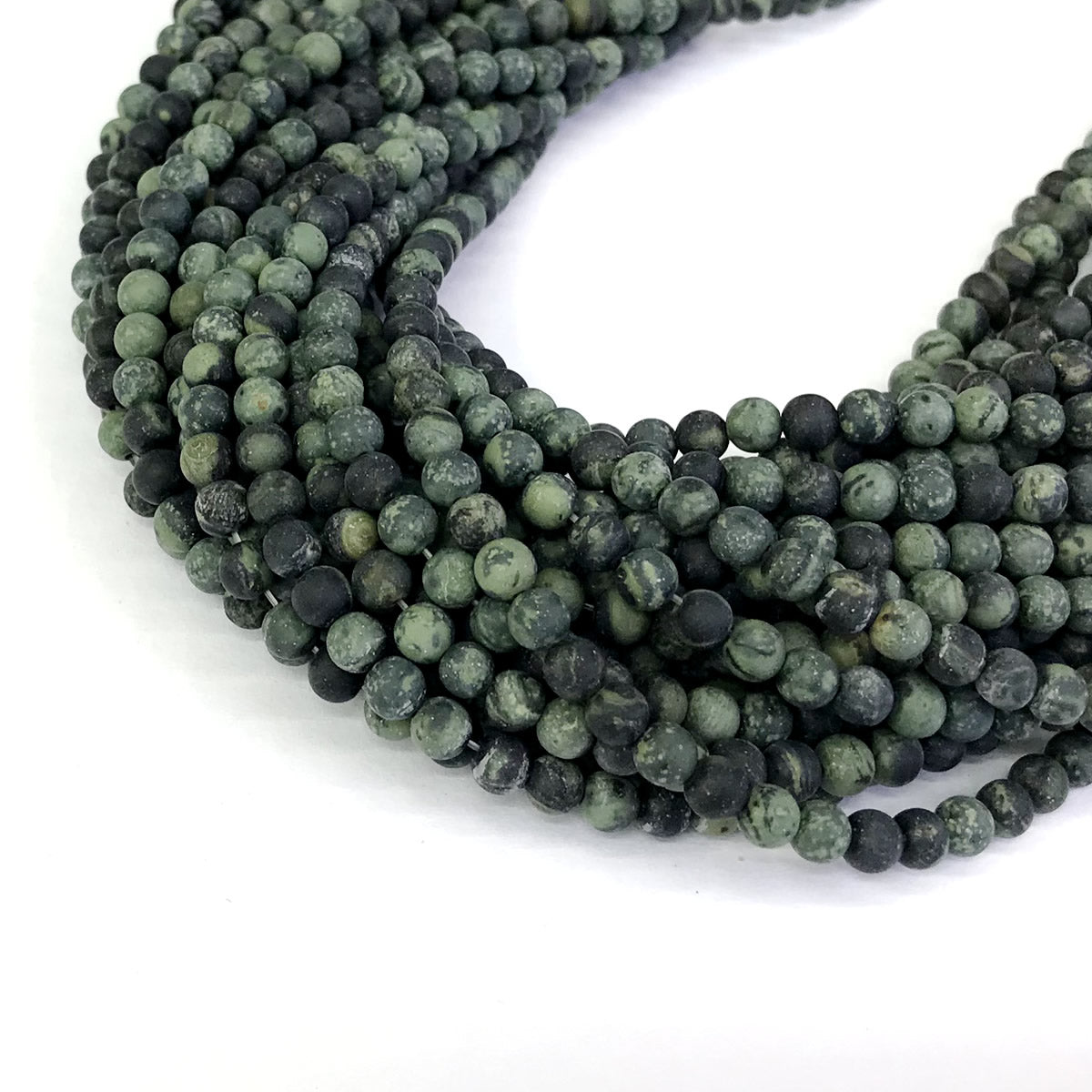 CJP296 Kambaba Jasper Beads Matte Round 4mm 15" Strand