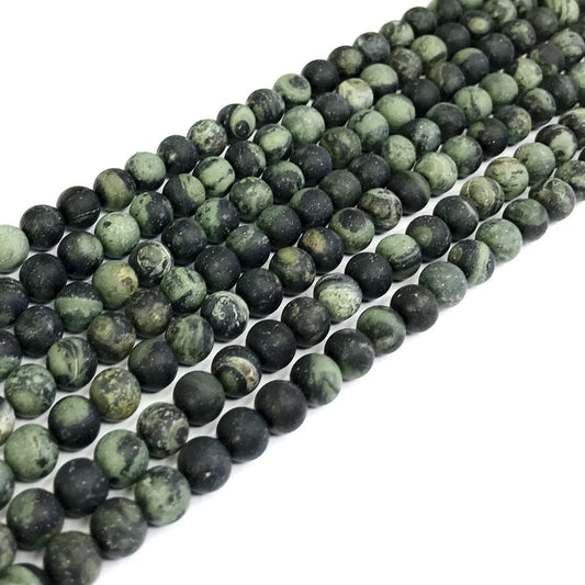 CJP297 Kambaba Jasper Beads Matte Round 6mm 15" Strand