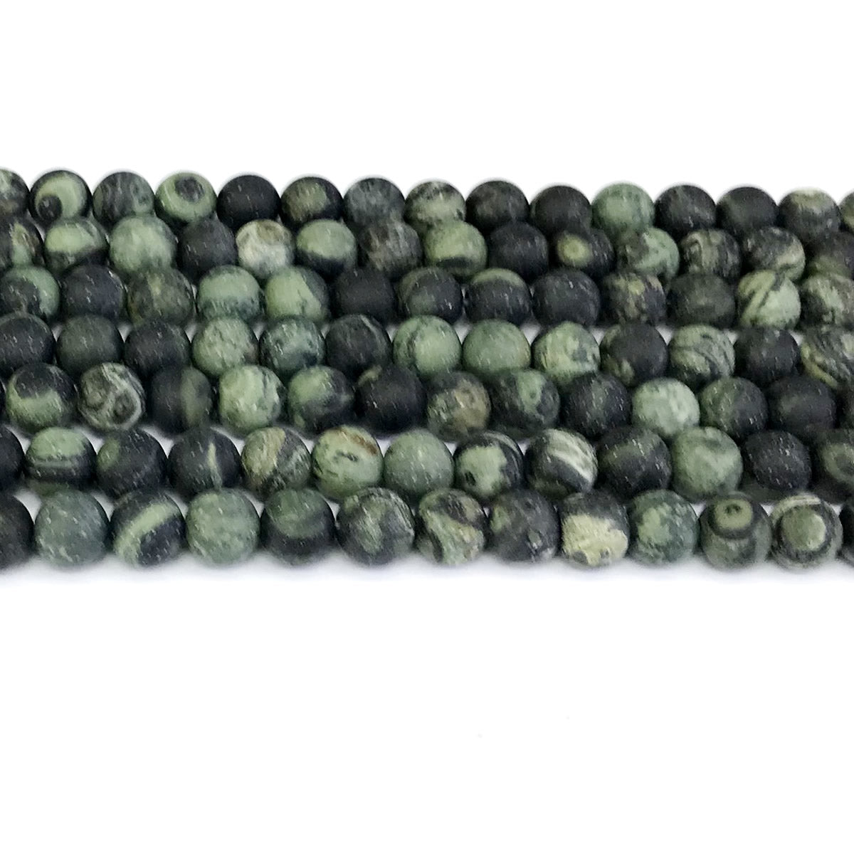 CJP297 Kambaba Jasper Beads Matte Round 6mm 15" Strand