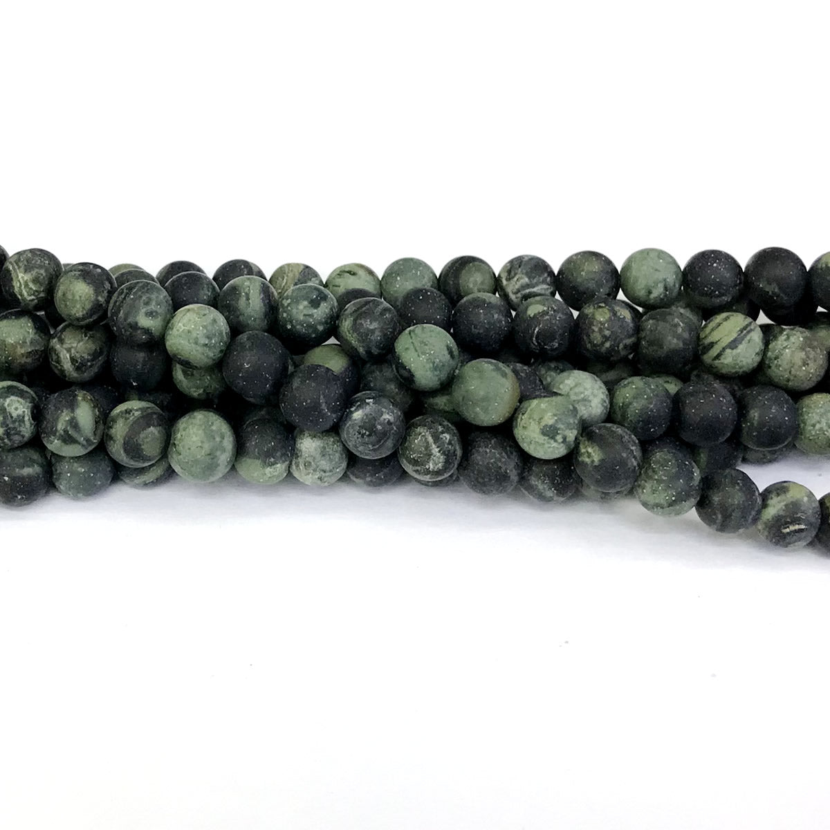 CJP297 Kambaba Jasper Beads Matte Round 6mm 15" Strand