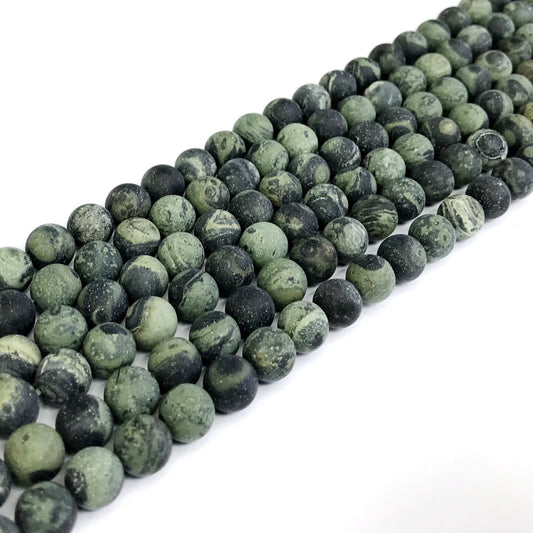 CJP298 Kambaba Jasper Beads Matte Round 8mm 15" Strand