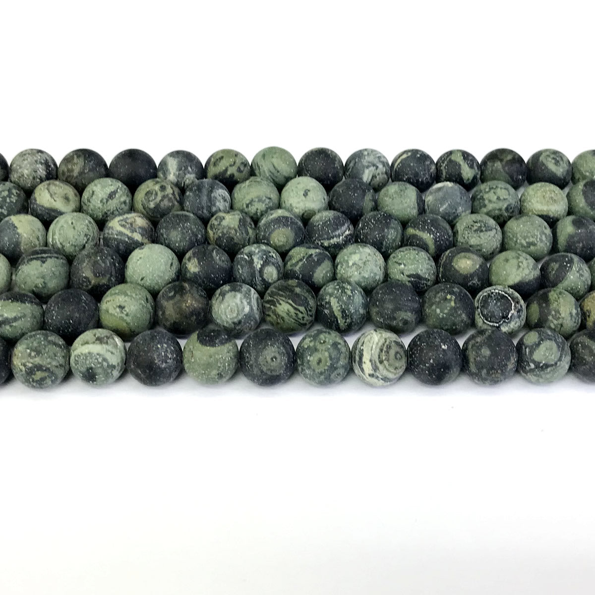 CJP298 Kambaba Jasper Beads Matte Round 8mm 15" Strand