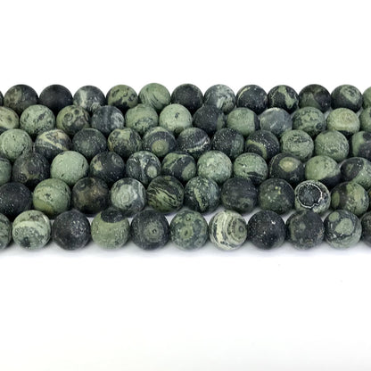 CJP299 Kambaba Jasper Beads Matte Round 10mm 15" Strand