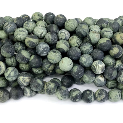 CJP299 Kambaba Jasper Beads Matte Round 10mm 15" Strand