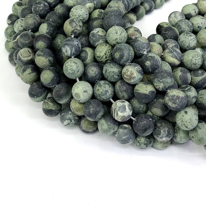 CJP299 Kambaba Jasper Beads Matte Round 10mm 15" Strand