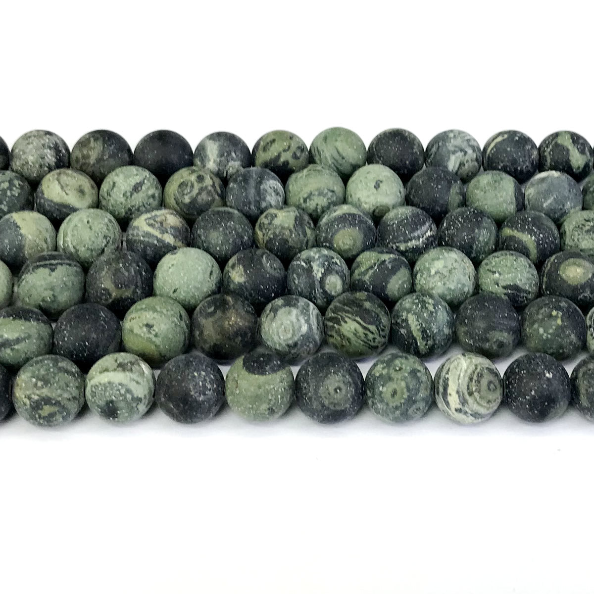 CJP300 Kambaba Jasper Beads Matte Round 12mm 15" Strand