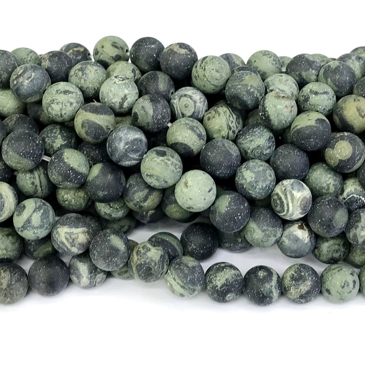 CJP300 Kambaba Jasper Beads Matte Round 12mm 15" Strand