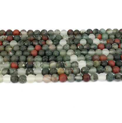 CJP303 Blood Jasper Beads Matte Round 4mm 15" Strand