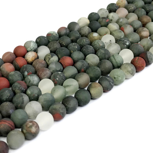 CJP304 Blood Jasper Beads Matte Round 6mm 15" Strand