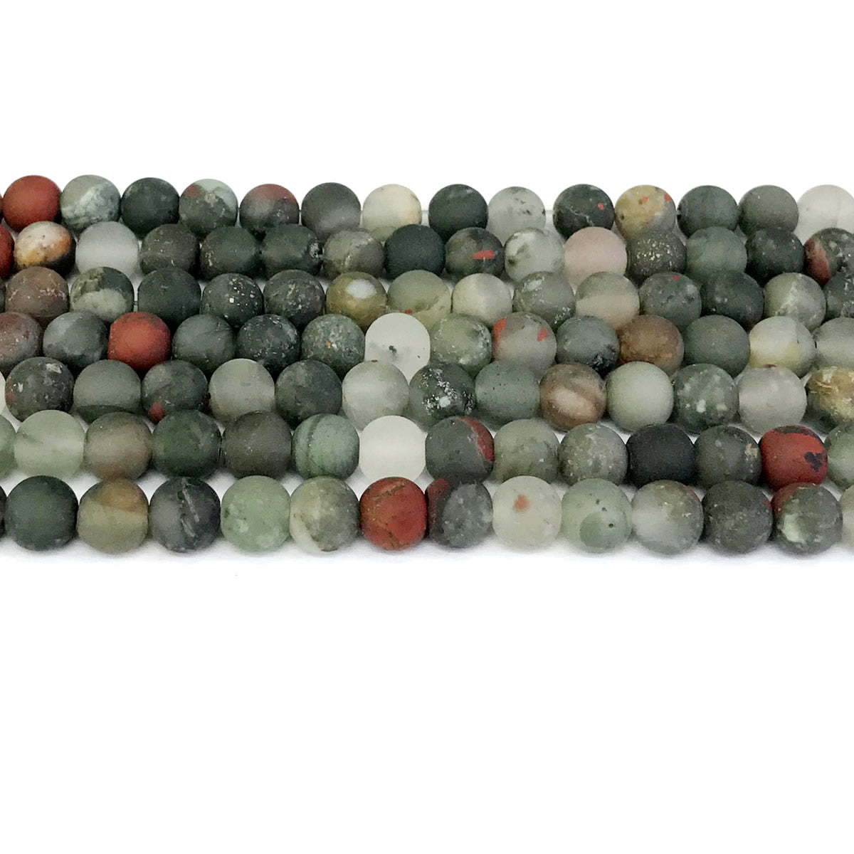 CJP304 Blood Jasper Beads Matte Round 6mm 15" Strand