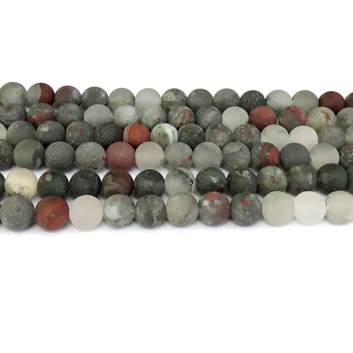 CJP305 Blood Jasper Beads Matte Round 8mm 15" Strand