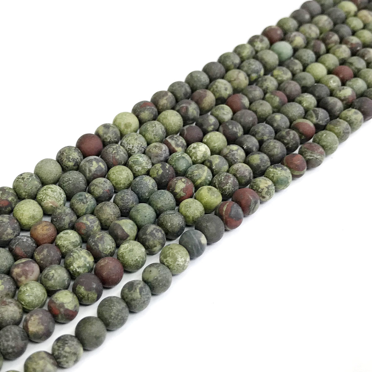 CJP310 Dragon Blood Jasper Beads Matte Round 4mm 15" Strand