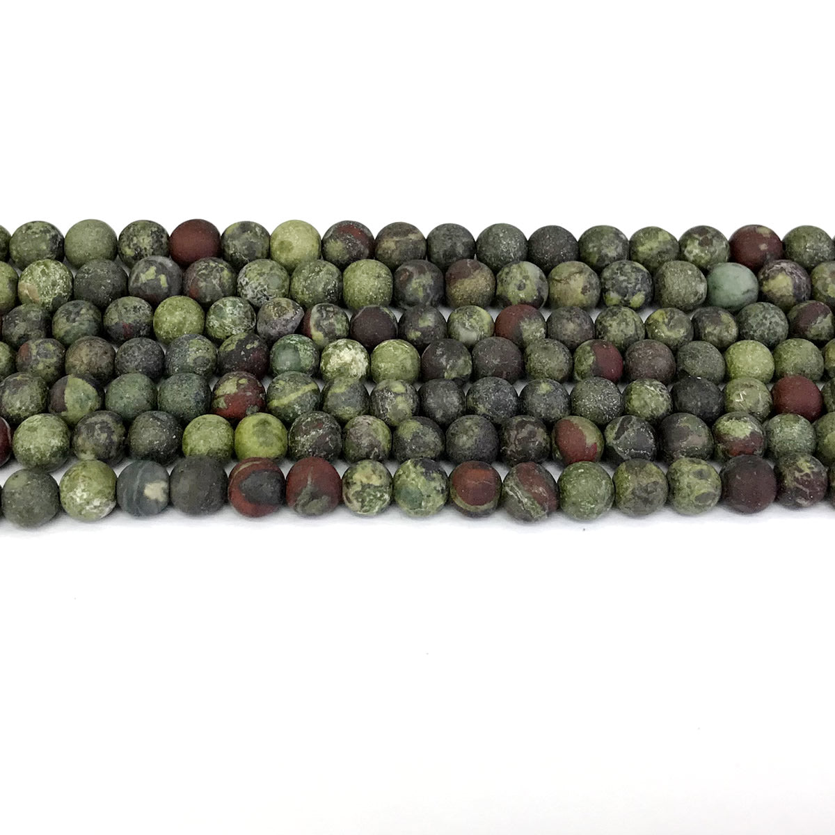 CJP310 Dragon Blood Jasper Beads Matte Round 4mm 15" Strand