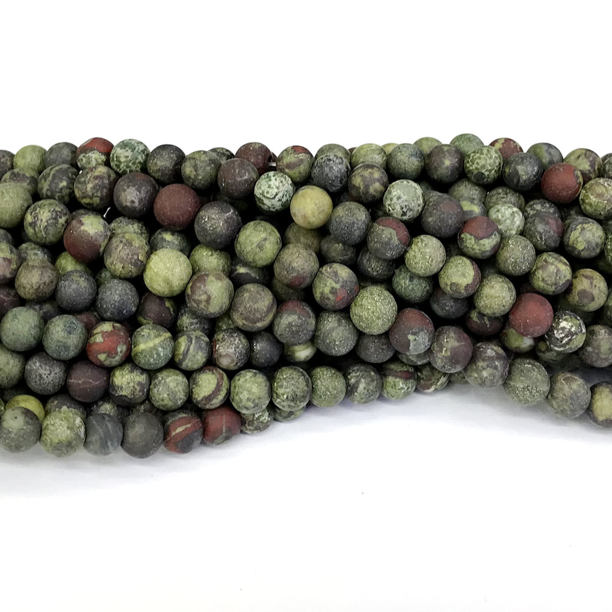 CJP310 Dragon Blood Jasper Beads Matte Round 4mm 15" Strand