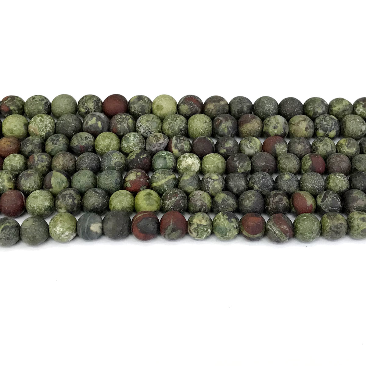 CJP311 Dragon Blood Jasper Beads Matte Round 6mm 15" Strand