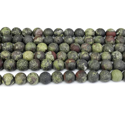 CJP312 Dragon Blood Jasper Beads Matte Round 8mm 15" Strand