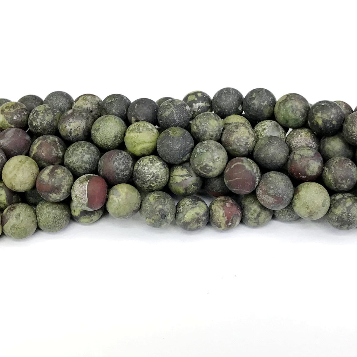 CJP312 Dragon Blood Jasper Beads Matte Round 8mm 15" Strand