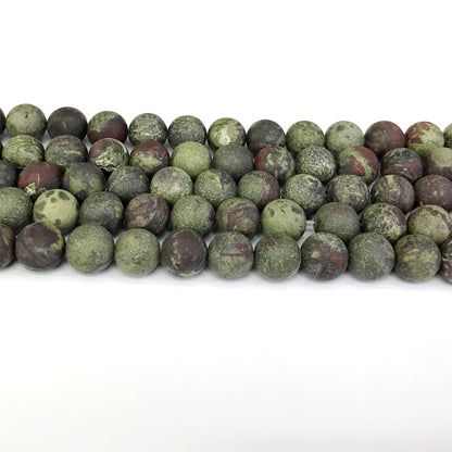 CJP313 Dragon Blood Jasper Beads Matte Round 10mm 15" Strand