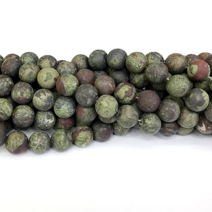 CJP313 Dragon Blood Jasper Beads Matte Round 10mm 15" Strand