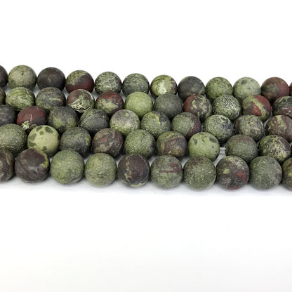 CJP314 Dragon Blood Jasper Beads Matte Round 12mm 15" Strand