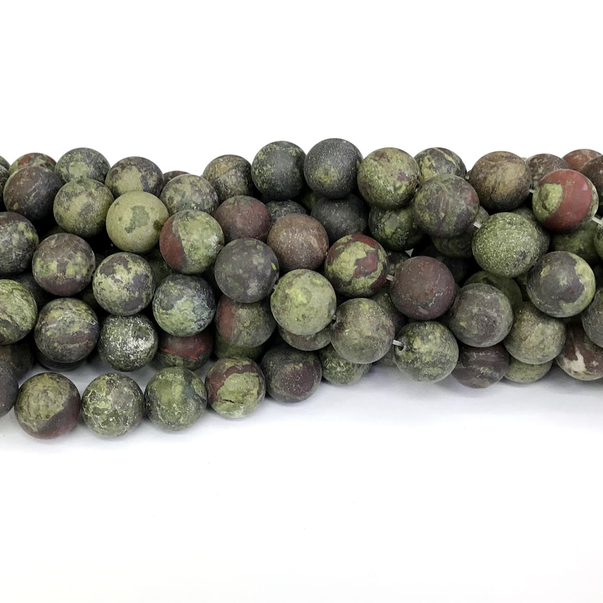 CJP314 Dragon Blood Jasper Beads Matte Round 12mm 15" Strand