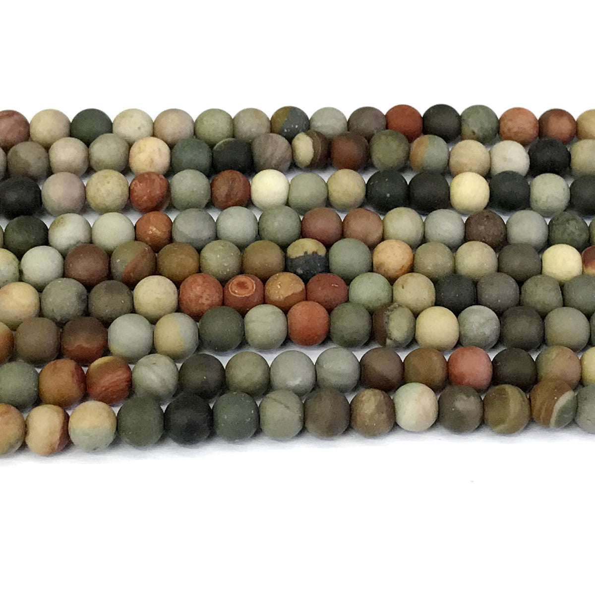 CJP319 American Picture Jasper Beads Matte Round 6mm 15" Strand