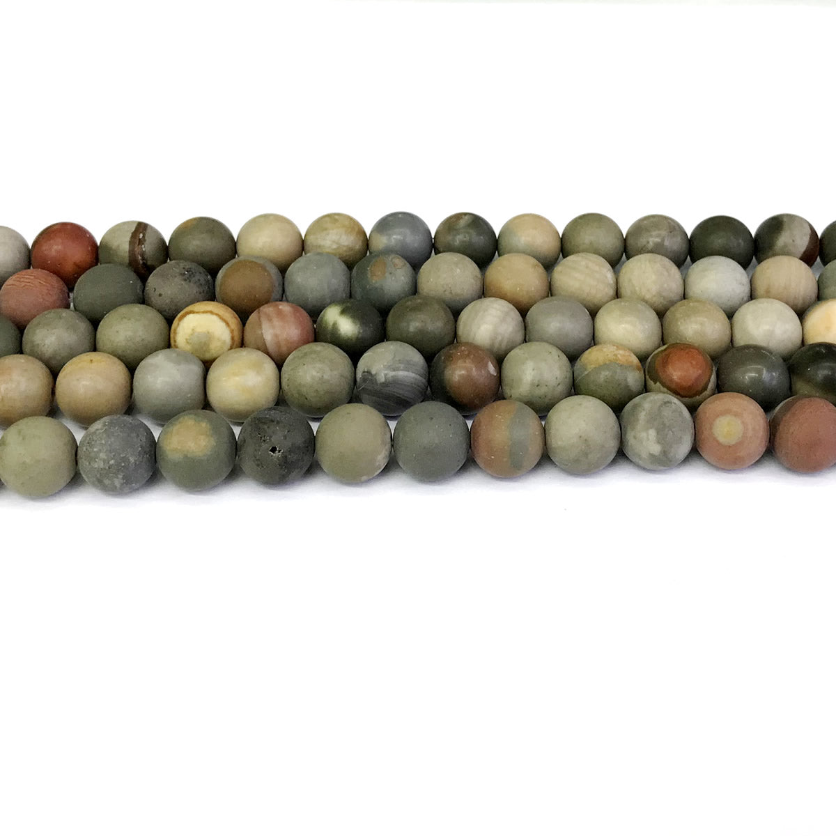 CJP320 American Picture Jasper Beads Matte Round 8mm 15" Strand