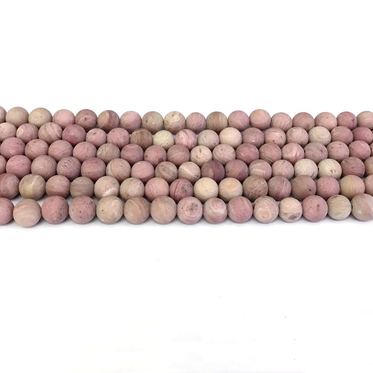 CJP325 Pink Wood Jasper Beads Matte Round 4mm 15" Strand