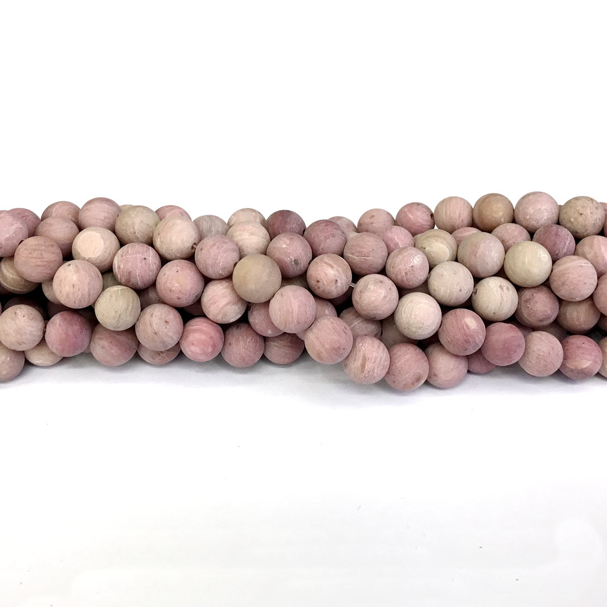 CJP325 Pink Wood Jasper Beads Matte Round 4mm 15" Strand