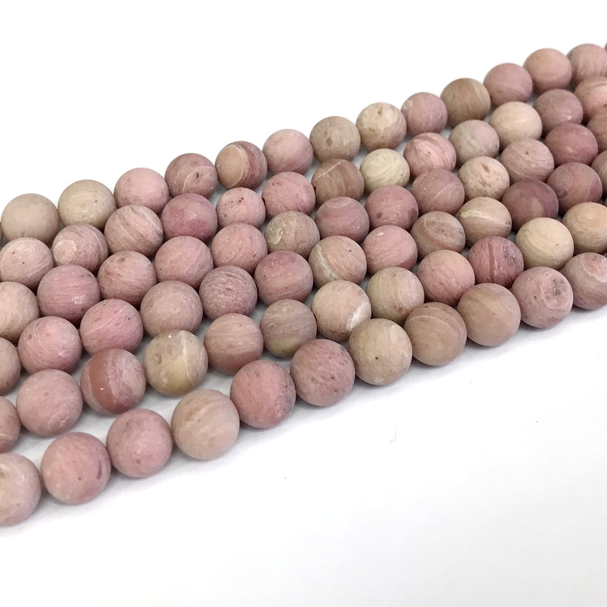 CJP326 Pink Wood Jasper Beads Matte Round 6mm 15" Strand