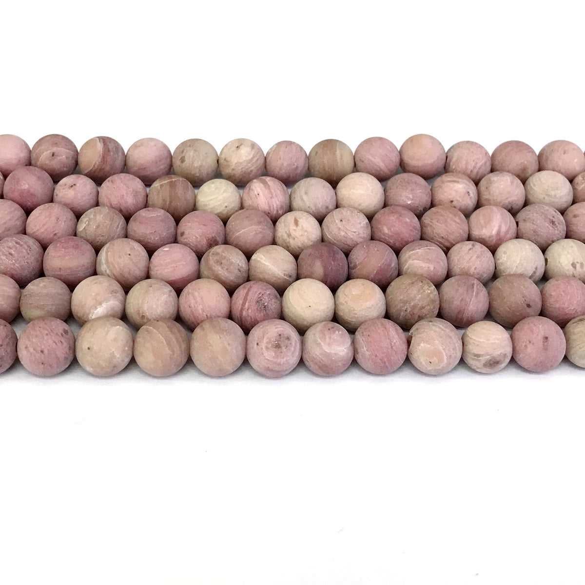 CJP326 Pink Wood Jasper Beads Matte Round 6mm 15" Strand