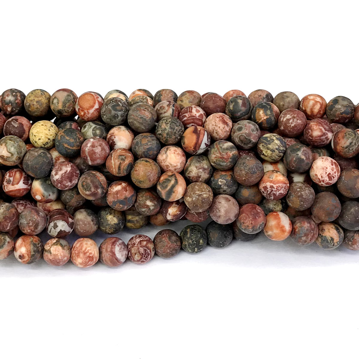 CJP334 Leopard Skin Jasper Beads Matte Round 6mm 15" Strand