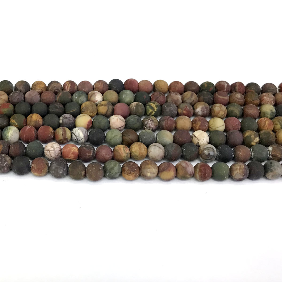 CJP342 Picasso Jasper Beads Matte Round 6mm 15" Strand