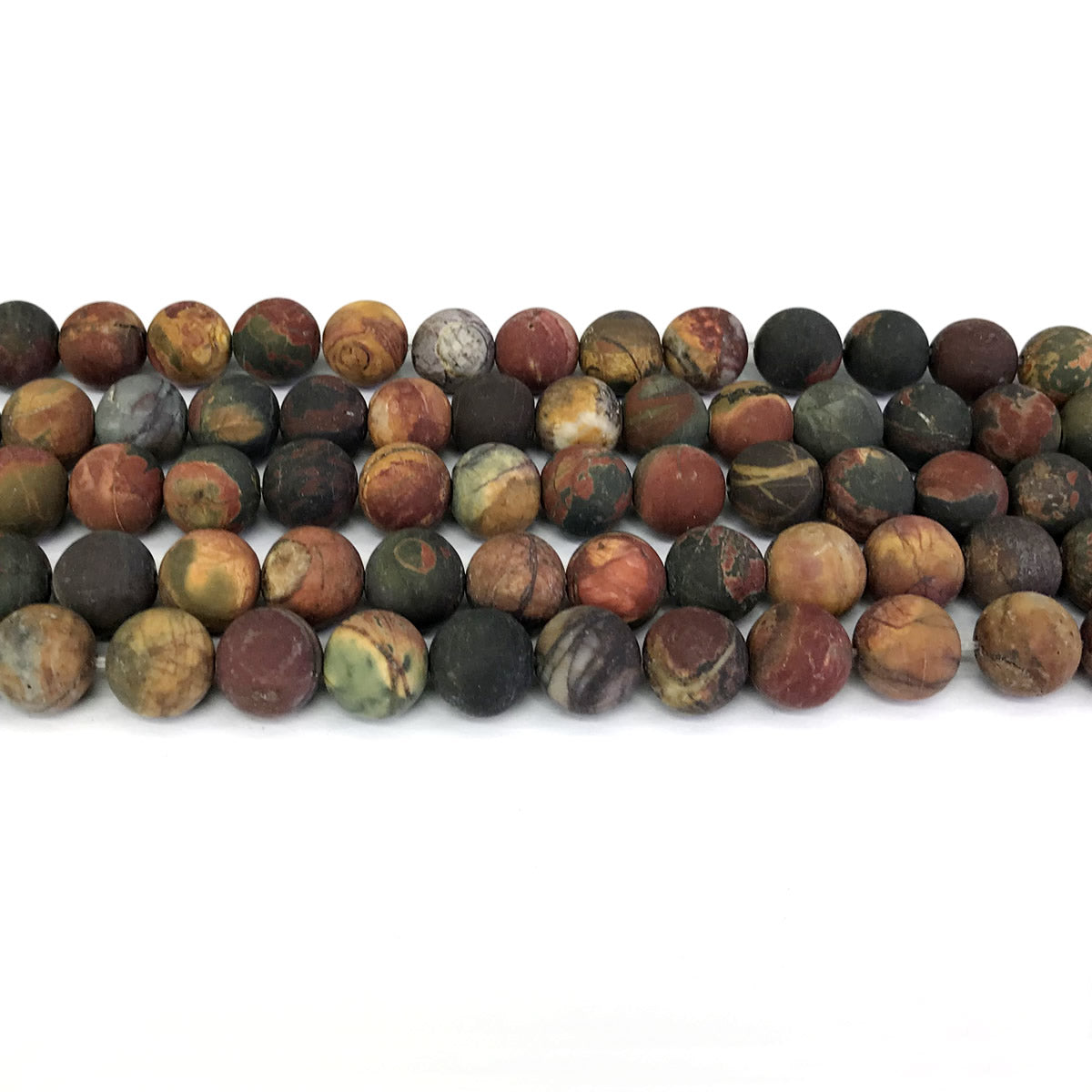 CJP343 Picasso Jasper Beads Matte Round 8mm 15" Strand