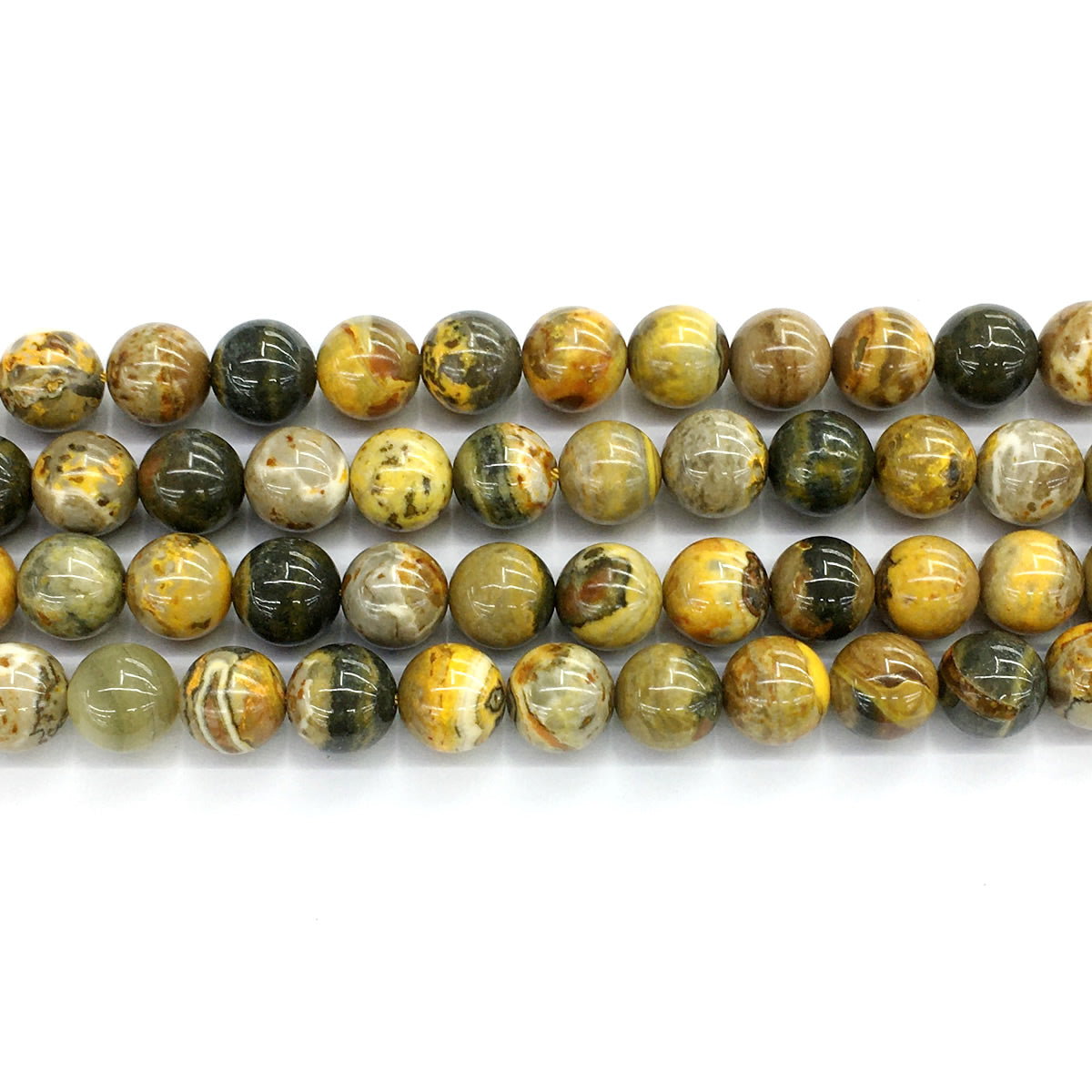 CJP56 Honeybee Jasper Beads Smooth Round 12mm 15.5" Strand