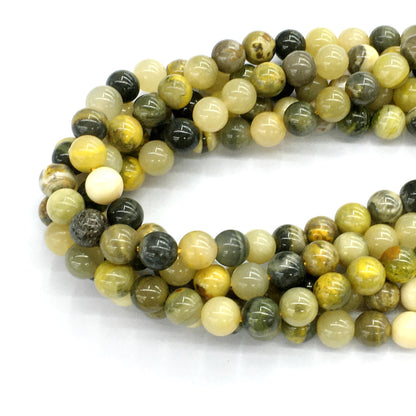 CJP61 Honeybee Jasper Beads Smooth Round 10mm 15.5" Strand