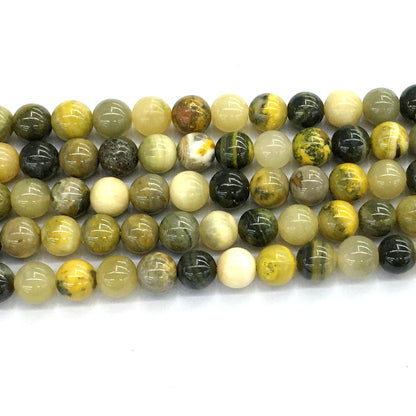 CJP62 Honeybee Jasper Beads Smooth Round 12mm 15.5" Strand