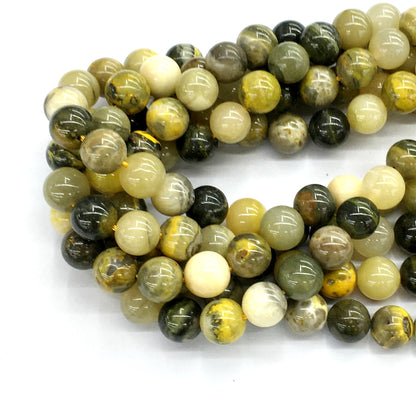 CJP62 Honeybee Jasper Beads Smooth Round 12mm 15.5" Strand