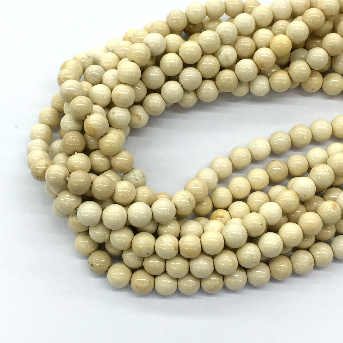 CJP66 River Stone Jasper Beads Smooth Round 6mm 15.5" Strand