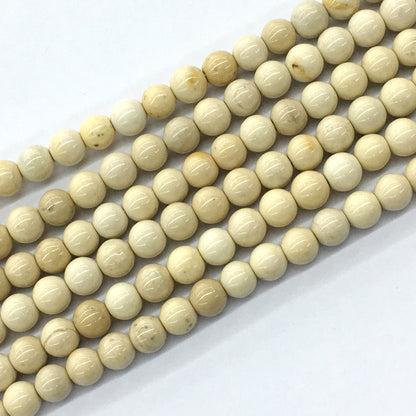 CJP67 River Stone Jasper Beads Smooth Round 8mm 15.5" Strand