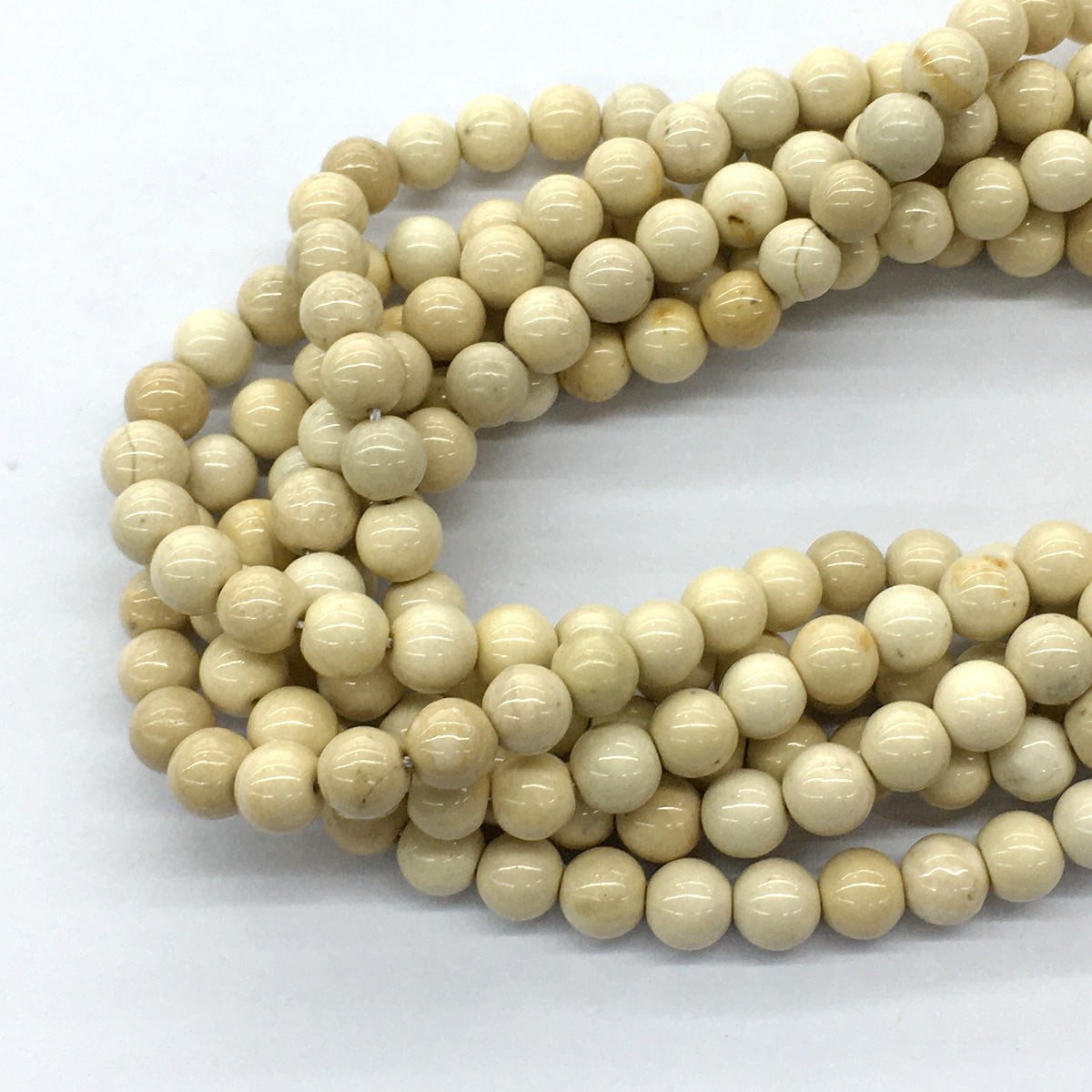 CJP67 River Stone Jasper Beads Smooth Round 8mm 15.5" Strand