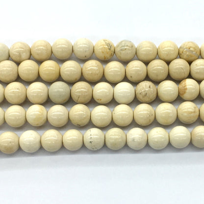 CJP68 River Stone Jasper Beads Smooth Round 10mm 15.5" Strand