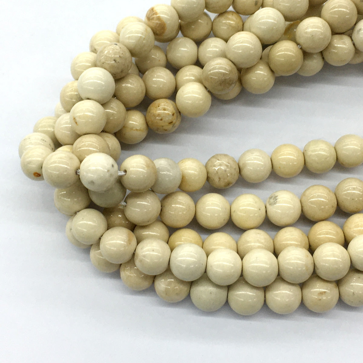 CJP68 River Stone Jasper Beads Smooth Round 10mm 15.5" Strand