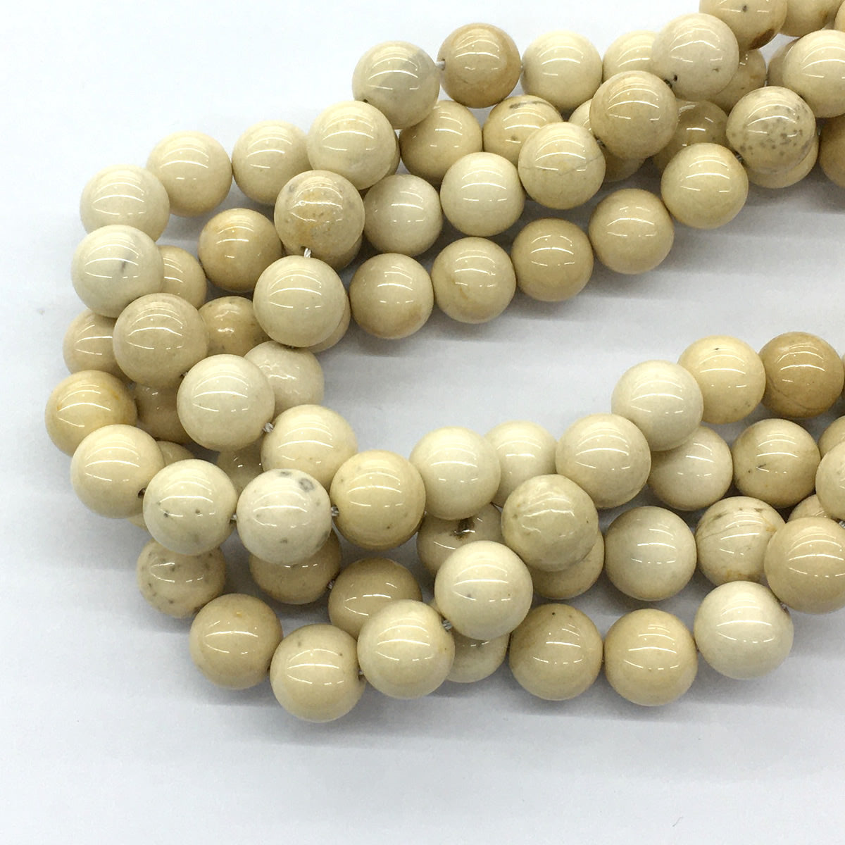 CJP69 River Stone Jasper Beads Smooth Round 12mm 15.5" Strand