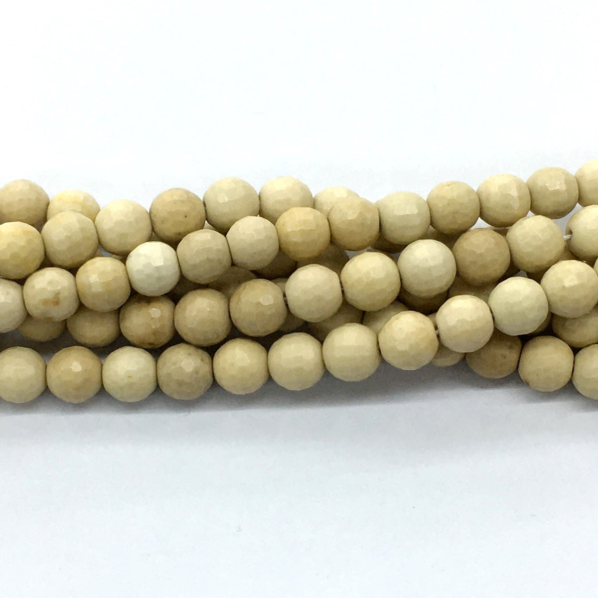 CJP74 River Stone Jasper Beads Faceted Round 8mm 15.5" Strand